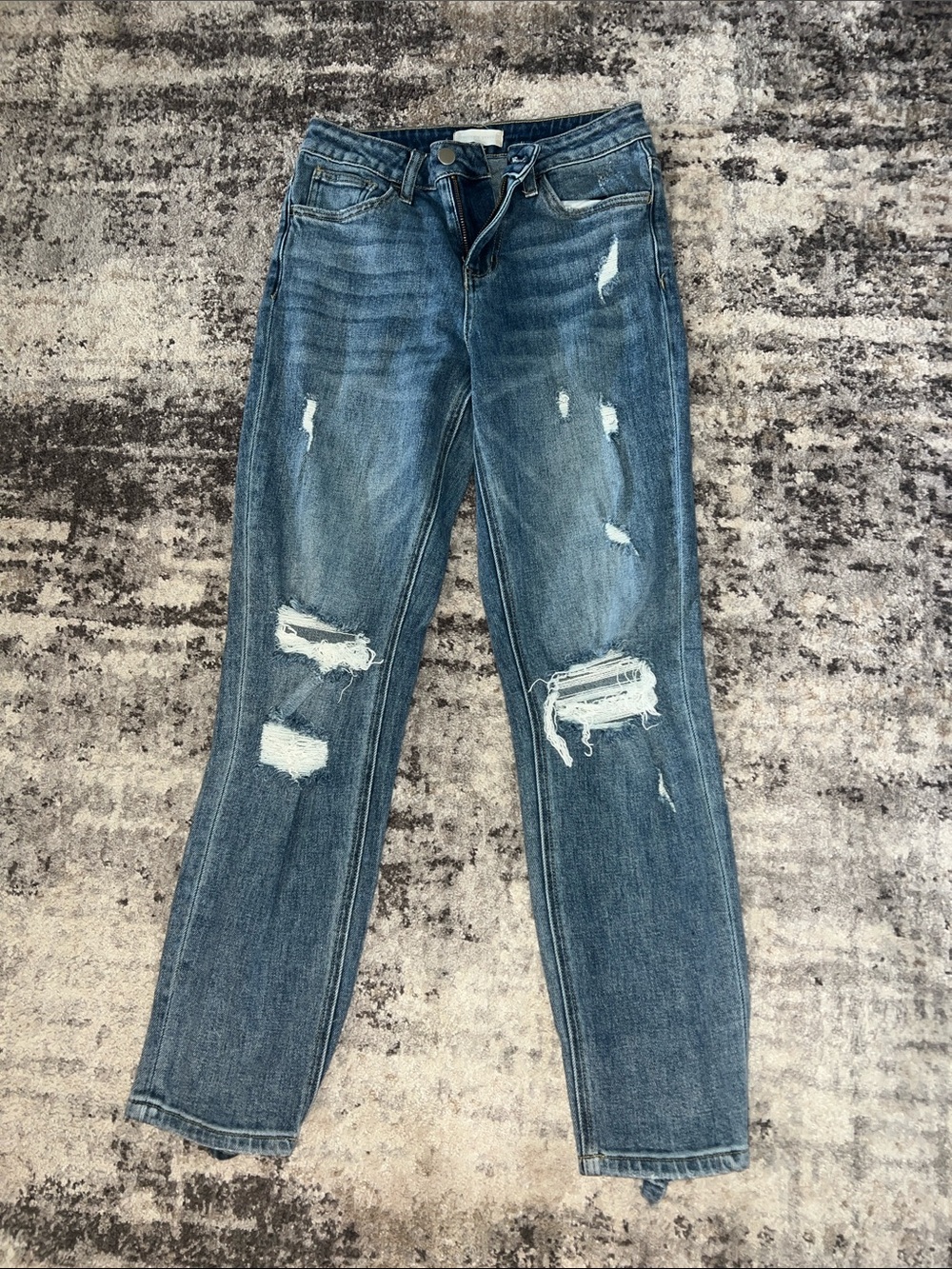 Altar'd State Distressed Blue Boyfriend Jeans